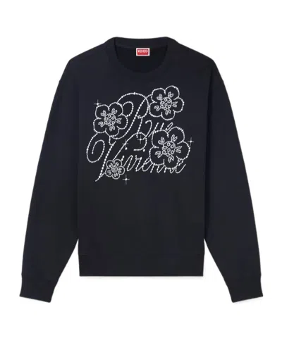 Kenzo Constellation-embroidered Cotton Sweatshirt In Black