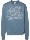 Kenzo Embellished Crewneck Sweater In Cotton In Blue