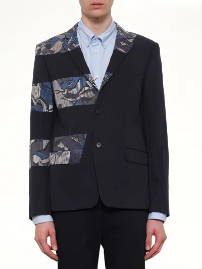 Kenzo 'abstract Stripes' Blazer In Blue