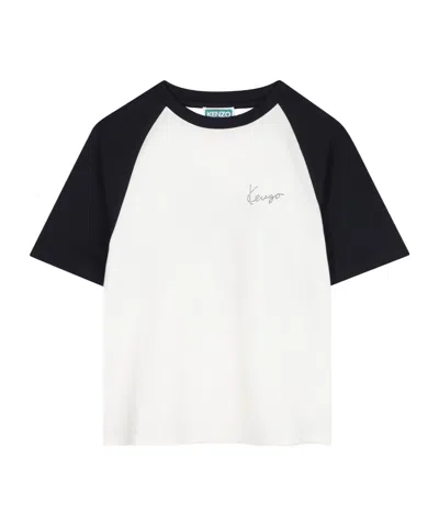 Kenzo Kids' Contrast Regular Fit T-shirt In White
