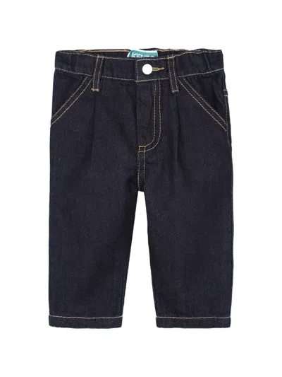 Kenzo Babies' Contrast-stitch Jeans In Blue