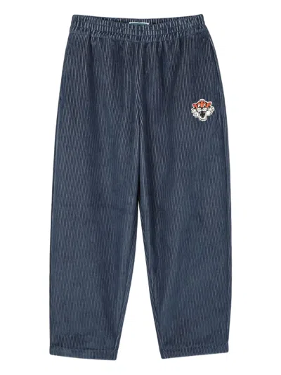 Kenzo Corduroy Elasticated Trousers In Blue