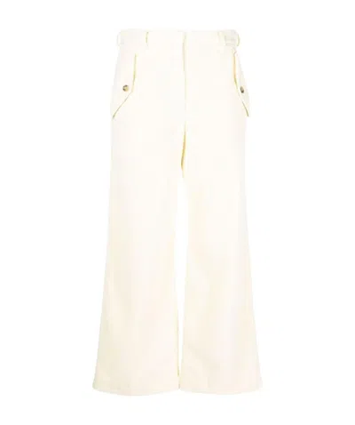 Kenzo Corduroy Side Flap-pocket Trousers In White