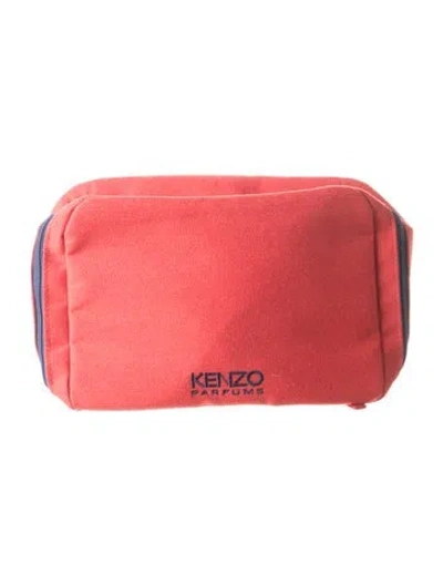 Pre-owned Kenzo Cosmetic Travel Bag In Red