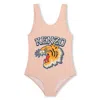 Kenzo Logo-print Scoop-neck Swimsuit In Pink
