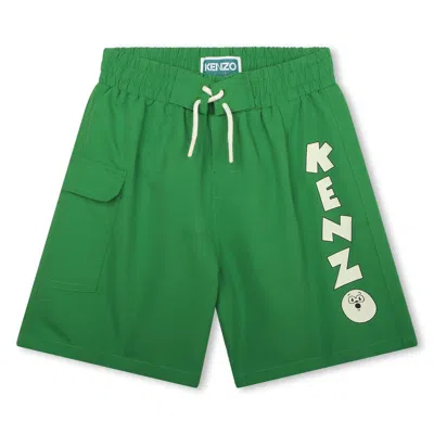 Kenzo Kids' Costume Con Stampa In Green