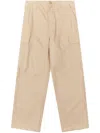 Kenzo Solid Color Lightweight Cotton Cargo Pants In Neutrals