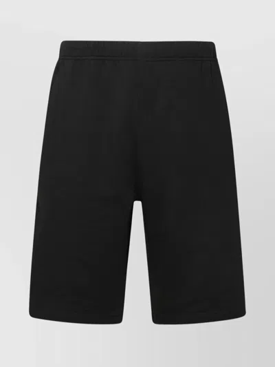 Kenzo Cotton Bermuda Shorts Embroidered Patch In Black
