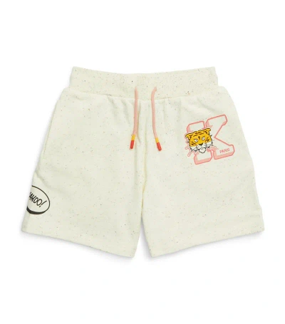 Kenzo Kids' Cotton-blend Graphic Logo Shorts (2-14 Years) In Neutral