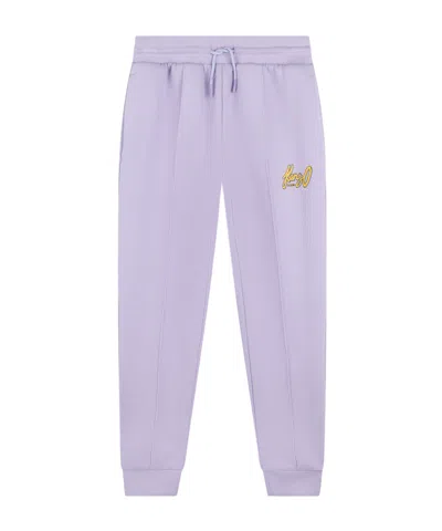 Kenzo Kids' Cotton Blend Jogging Trousers In Purple