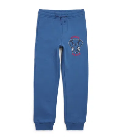 Kenzo Kids' Cotton-blend Logo Sweatpants In Blue