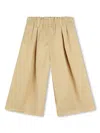 Kenzo Cotton Blend Loose Trousers In Neutrals