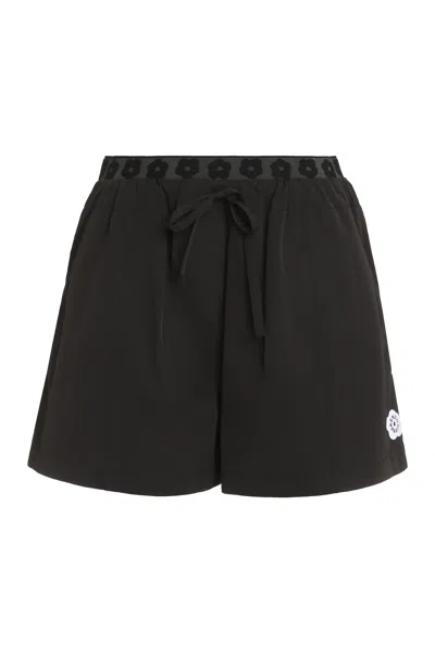 Kenzo Cotton Blend Mini Shorts For Women In Black