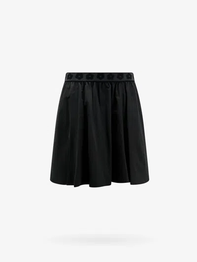 Kenzo Cotton Blend Skirt With Boke 2.0 Detail In Black