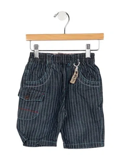 Pre-owned Kenzo Babies' Cotton Blue Patterned Denim Pants With Elastic Waist