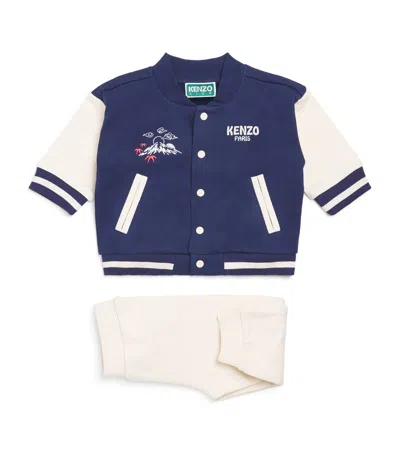 Kenzo Kids' Cotton Bomber Jacket And Sweatpants Set In Multi