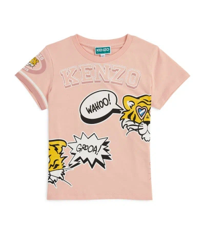 Kenzo Kids' Cotton Campus T-shirt (2-14 Years) In Nude
