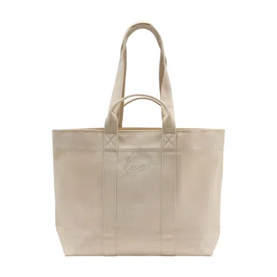 Kenzo Cotton Canvas Tote Bag In Beige