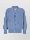 Kenzo Cotton Cardigan With Textured Pattern And V-neckline