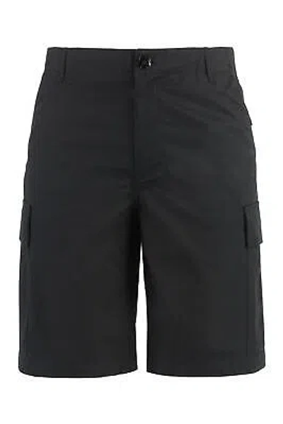 Pre-owned Kenzo Cotton Cargo Bermuda Shorts In Black