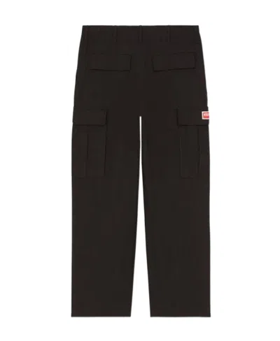 Kenzo Cotton Cargo Pants In Black