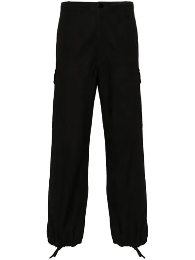 Kenzo Cotton Cargo Trousers In Black