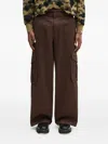 Kenzo Cotton Cargo Trousers In Brown