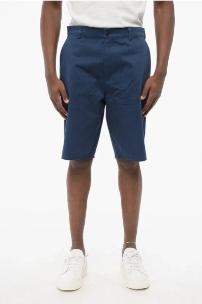 Kenzo Cotton Chinos Shorts With Embroidered Logo