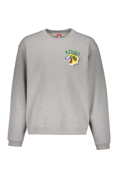 Kenzo Cotton Crew-neck Sweatshirt In Grey