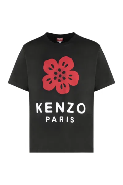 Kenzo Cotton Crew-neck T-shirt In Black