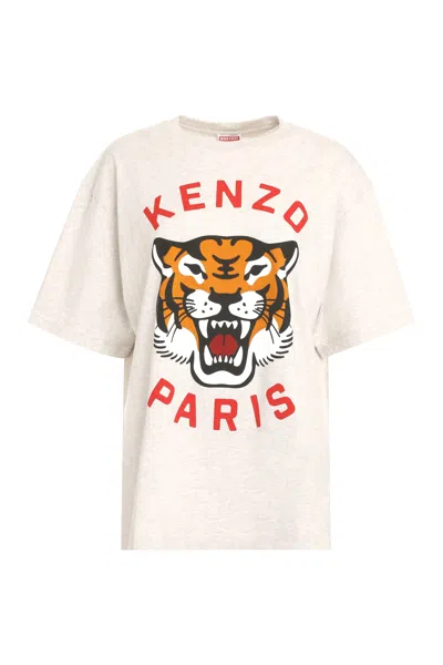 Kenzo Cotton Crew-neck T-shirt In Grey