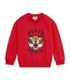 Kenzo Tiger Head-embroidered Sweatshirt In Red