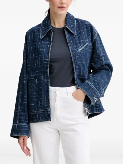 Kenzo Cotton Denim Jacket In Blue