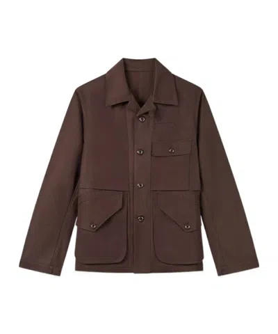Kenzo Cotton Double-sided Jacket In Brown