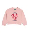 Kenzo Cotton Elephant Logo Sweater In Pink