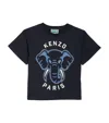 Kenzo Cotton Elephant T-shirt In Blue