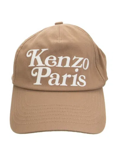 Pre-owned Kenzo Cotton Embroidered Accent Baseball Cap In Neutrals/white