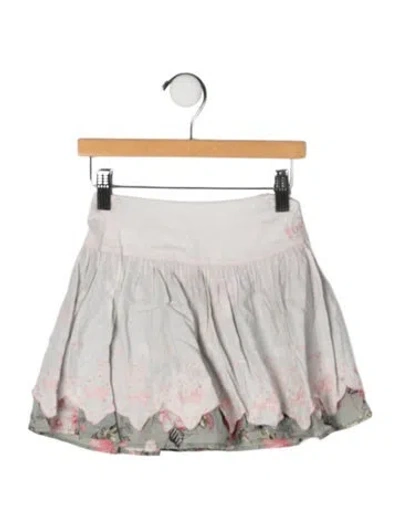 Pre-owned Kenzo Babies' Cotton Embroidered Accent Skirt In Neutrals