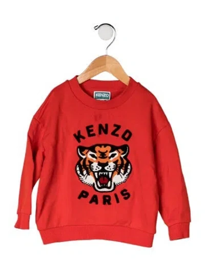 Pre-owned Kenzo Babies' Cotton Embroidered Accent Sweatshirt In Red