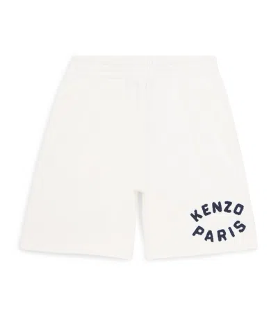 Kenzo Kids' Cotton Embroidered Bermuda Shorts In White