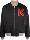Kenzo Logo Patch Tech Twill Bomber Jacket In 黑色