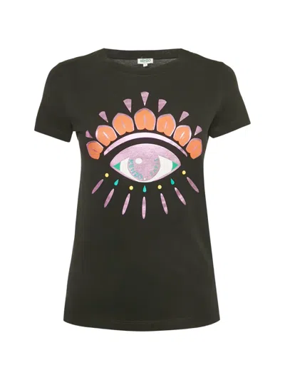 Pre-owned Kenzo Cotton Eye-motif T-shirt In Black