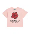 Kenzo Cotton Flower Logo T-shirt In Pink