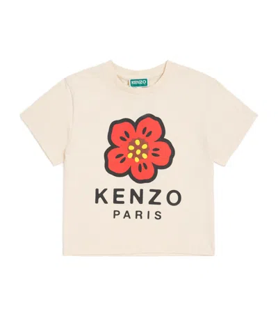 Kenzo Kids' Cotton Flower Logo T-shirt In Pink