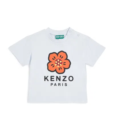 Kenzo Kids' Cotton Flower Logo T-shirt In White