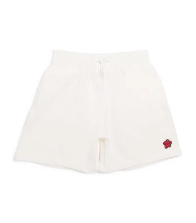 Kenzo Kids' Cotton Flower-patch Shorts In White