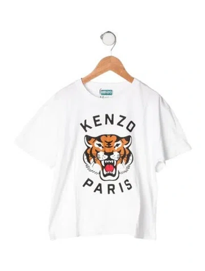 Pre-owned Kenzo Kids' Cotton Graphic Print T Shirt In White