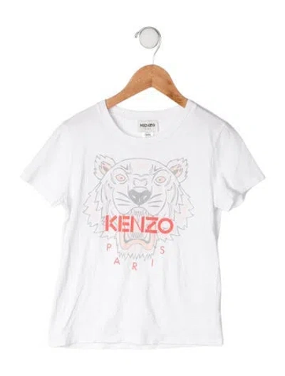 Pre-owned Kenzo Kids' Cotton Graphic Print T Shirt In White
