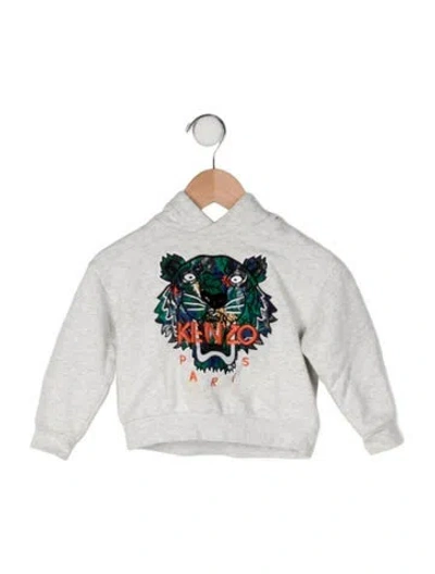 Pre-owned Kenzo Babies' Cotton Hooded Sweatshirt In Gray