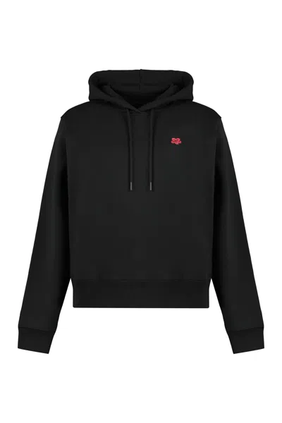 Kenzo Cotton Hoodie In Black